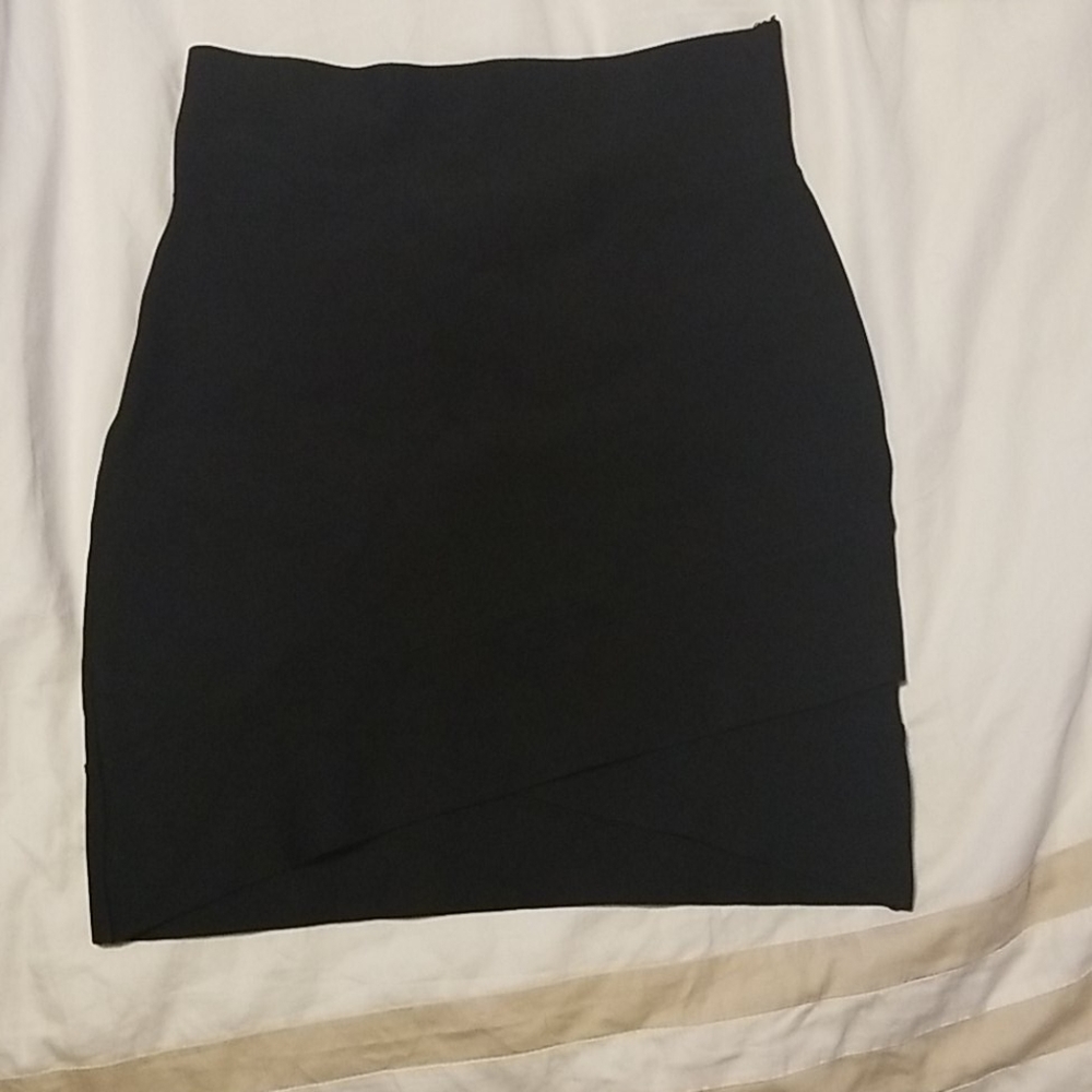 BCBG high low black bandage skirt